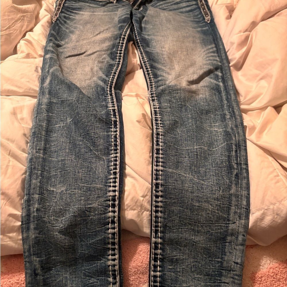 Rock Revival Stylish Blue Denim Jeans